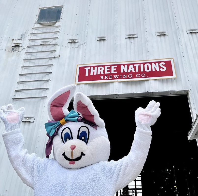 easter egg hunt event at 3 nations brewing - easter bunny