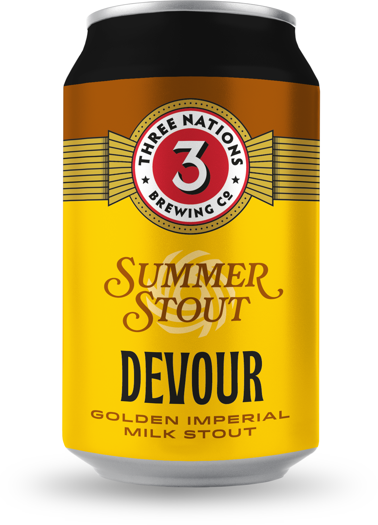 3 Nations brewing's summer stout can design